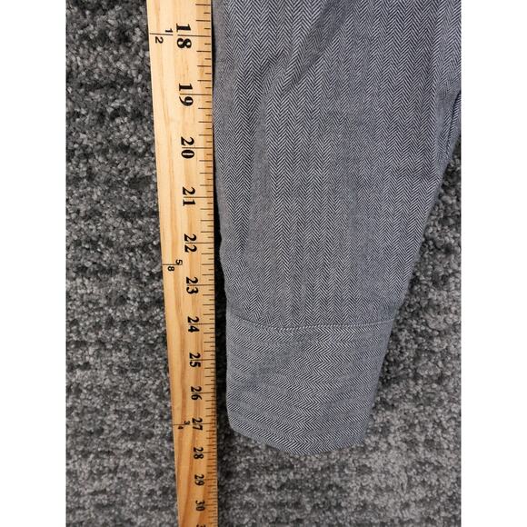 UNTUCKit Shirt Mens Medium Slim Fit Gray Herringbone Flannel Long Sleeve Preppy - Picture 7 of 10